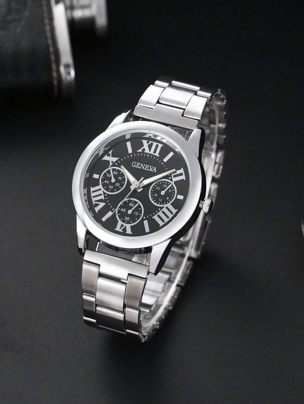 Men Round Pointer Quartz Watch As A Gift