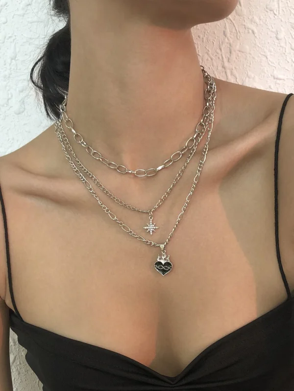 Heart Charm Layered Necklace