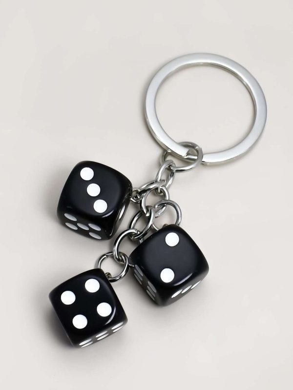 Men Dice Charm Keychains For Daily Use Key Decoration Gift For Friend Casual