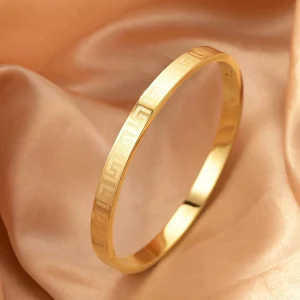 1pc Geometric Textured Bangle Copper Jewelry