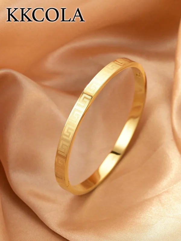 1pc Geometric Textured Bangle Copper Jewelry