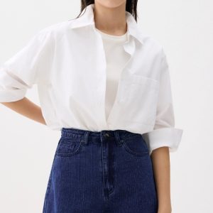 High Waist Denim A-line Shorts