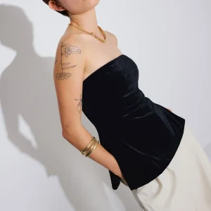 Jingyi Velvet Tube Tunic Top