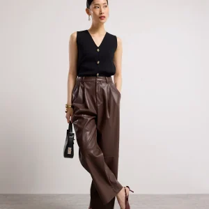 Leather Straight Leg Pants
