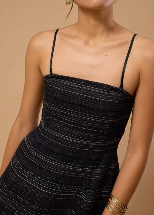 Multi-way Jacquard Tweed Fit & Flare Midaxi Dress