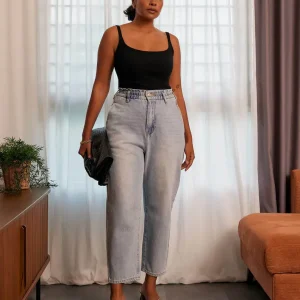 Elastic Paperbag Jeans