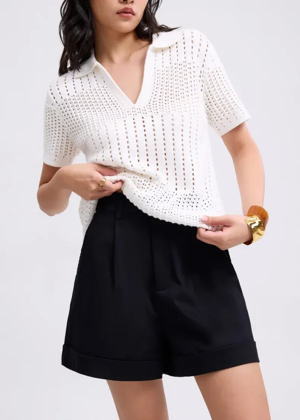 Elastic Cotton A-line Shorts