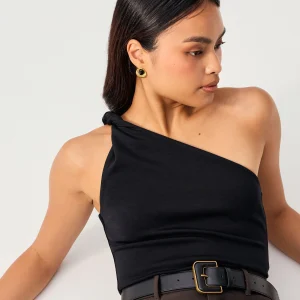 Tencel Shoulder Twist Toga Fitted Top