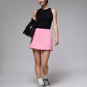 Cotton High Waist A-line Mini Skort